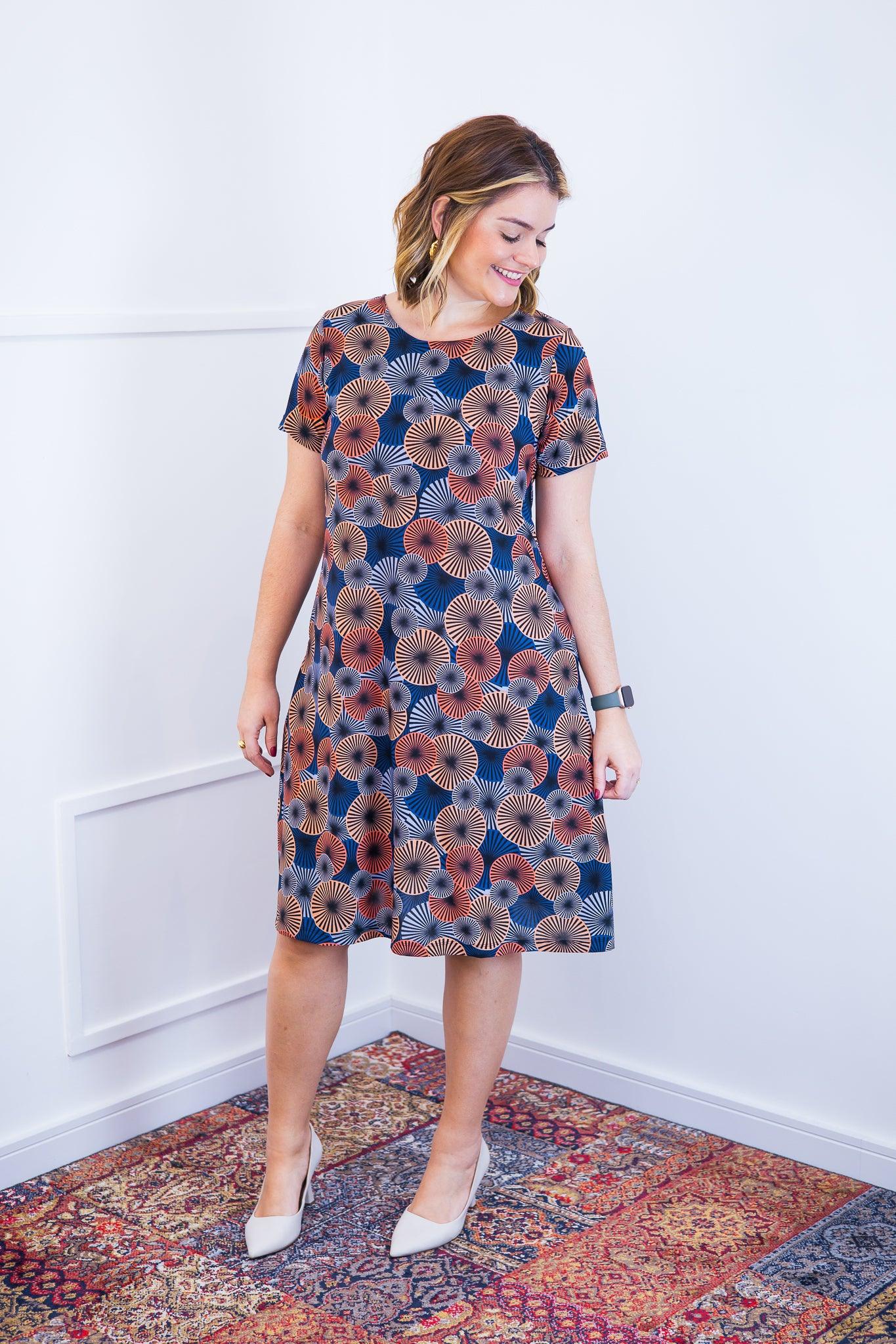 Vestido Sara - Malha Confort Midi com Manga - Bazar Online