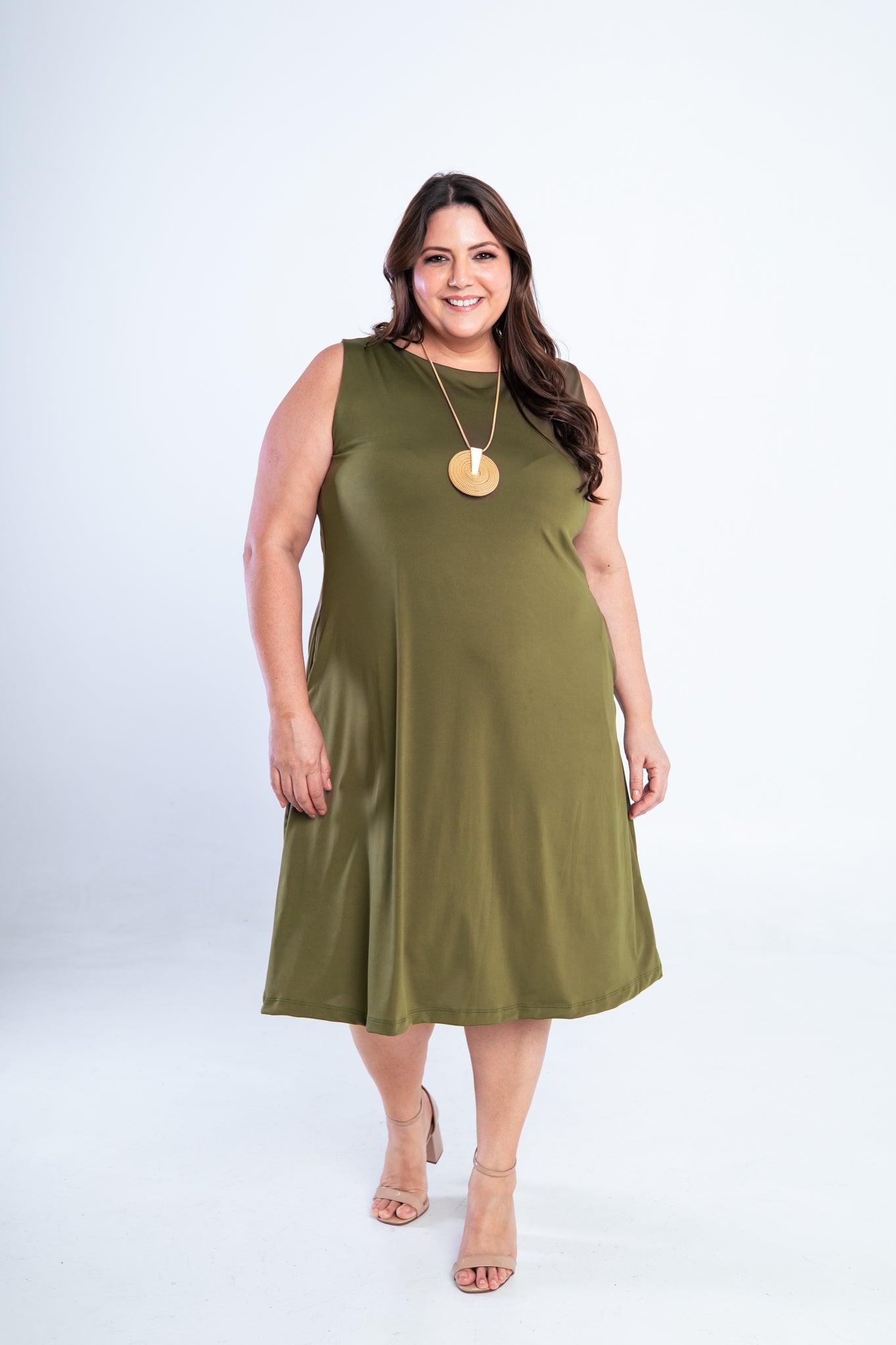 Vestido Sofia - Malha Confort Regata Midi - Bazar Online