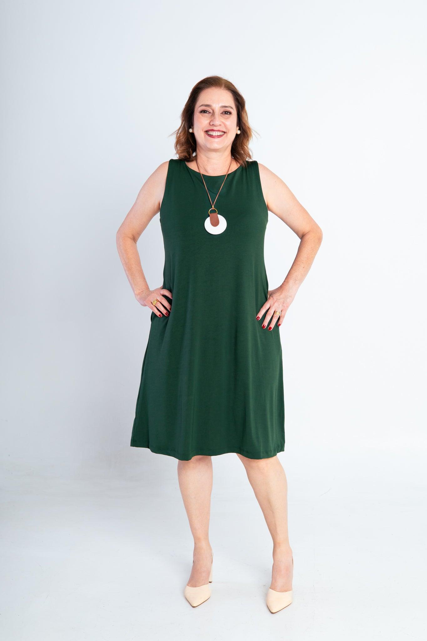 Vestido Sofia - Malha Confort Regata Midi - Bazar Online