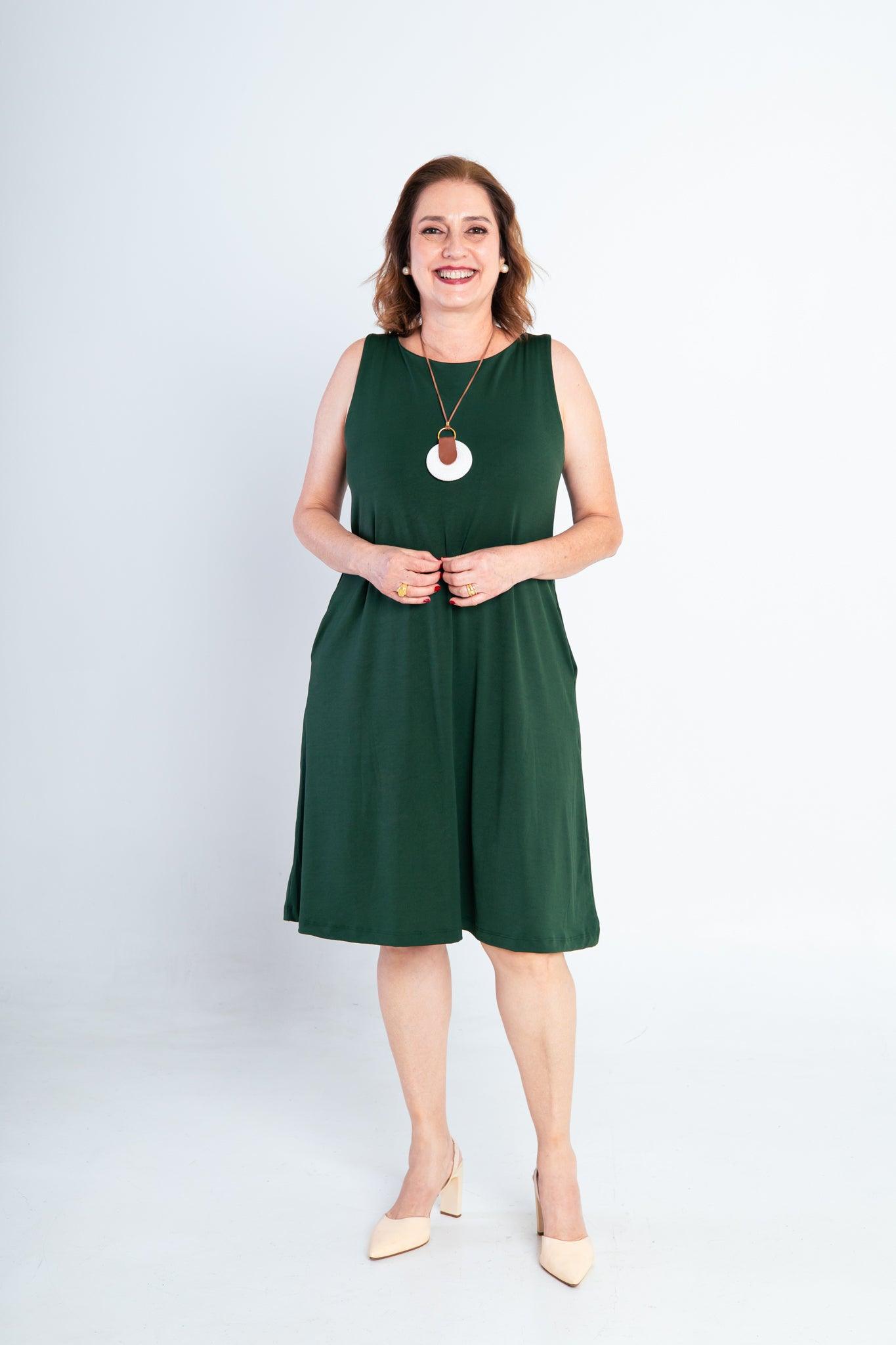 Vestido Sofia - Malha Confort Regata Midi - Bazar Online