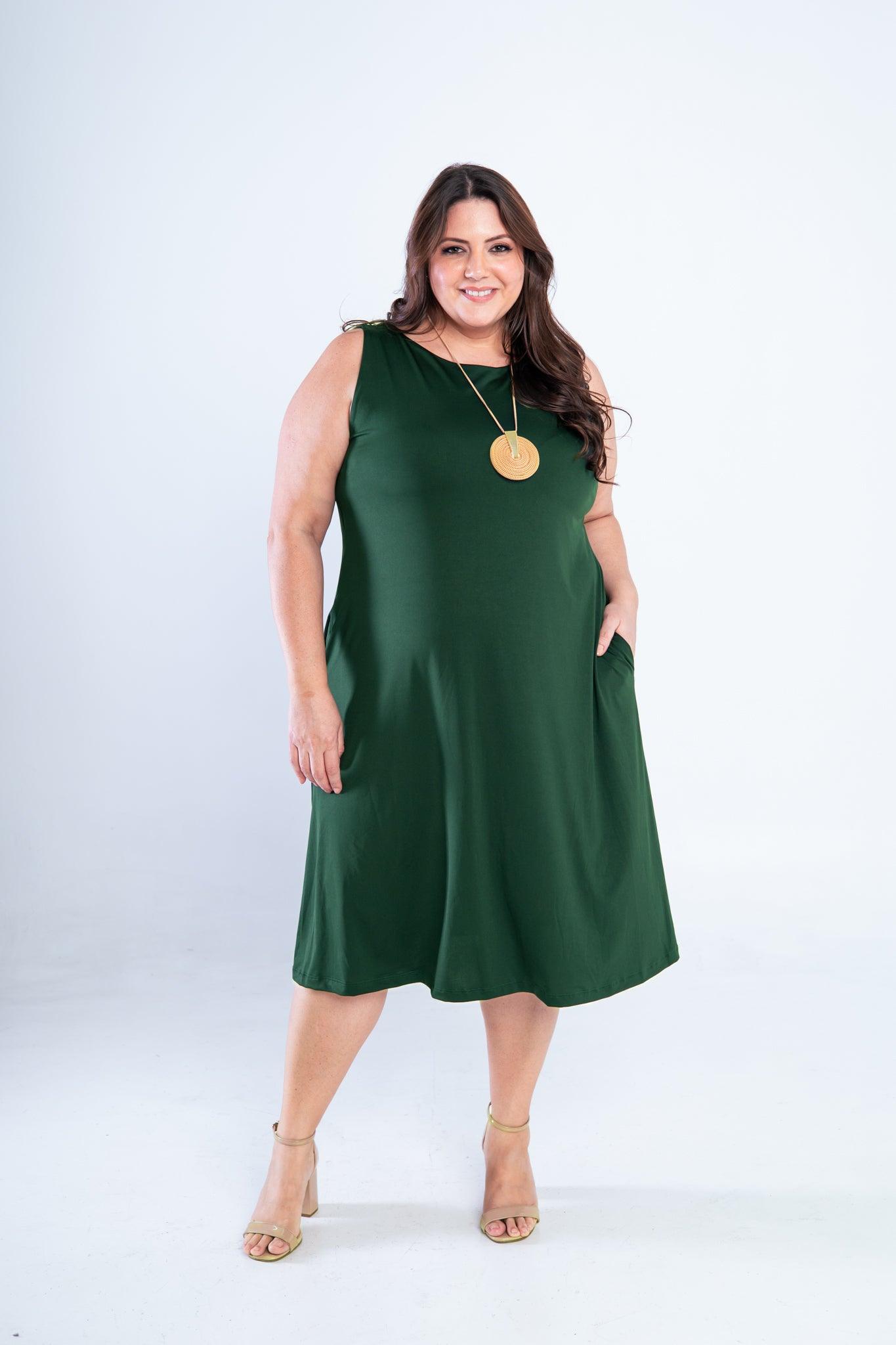 Vestido Sofia - Malha Confort Regata Midi - Bazar Online