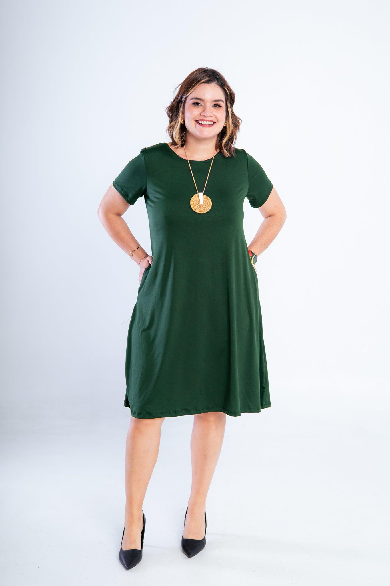 Vestido Sara - Malha Confort Midi com Manga - Bazar Online