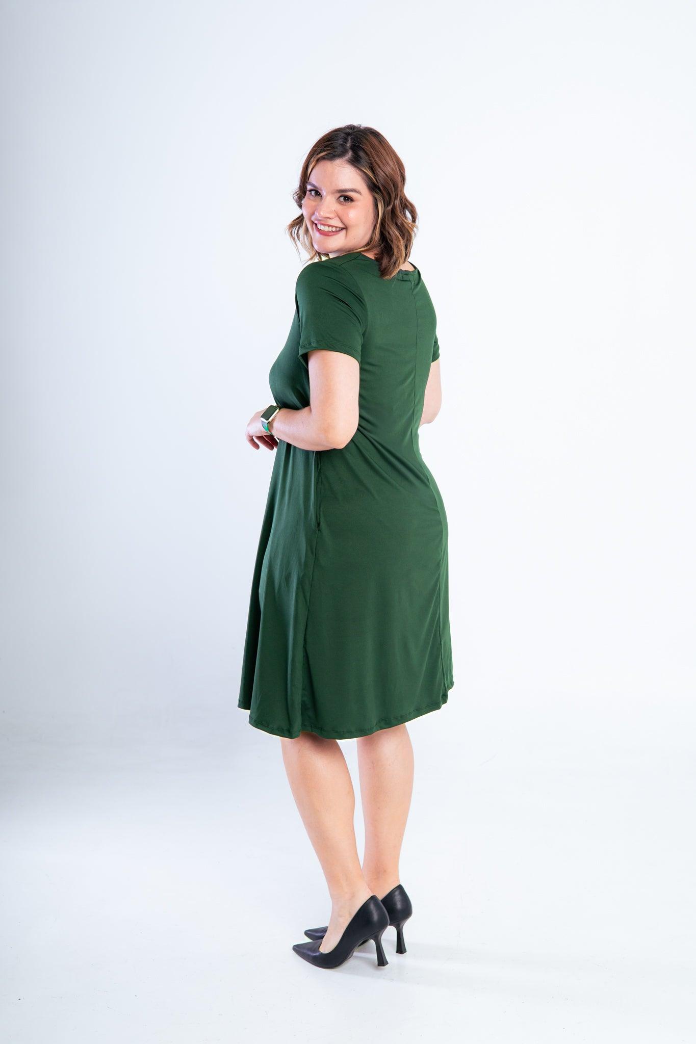 Vestido Sara - Malha Confort Midi com Manga - Bazar Online