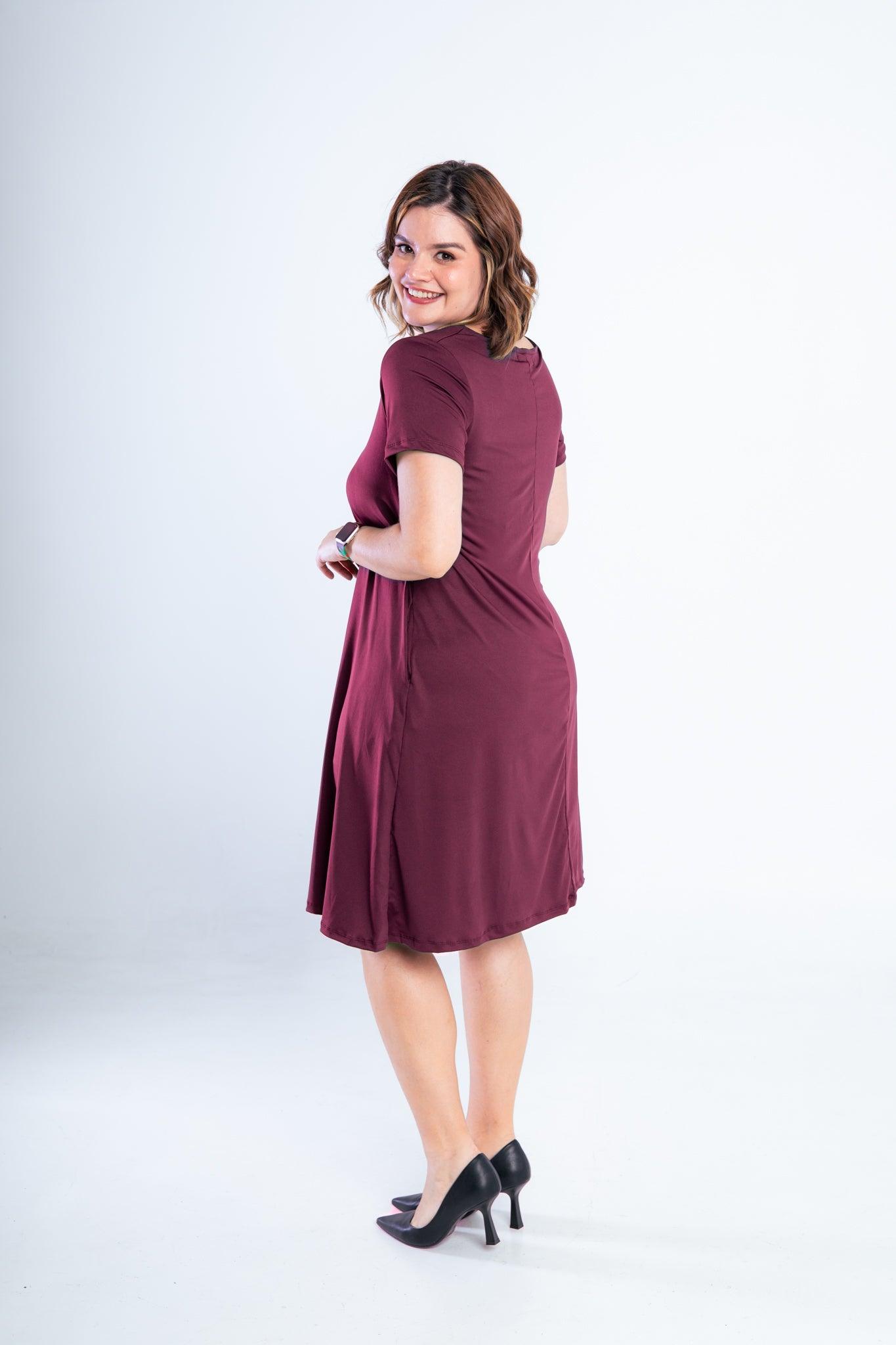 Vestido Sara - Malha Confort Midi com Manga - Bazar Online