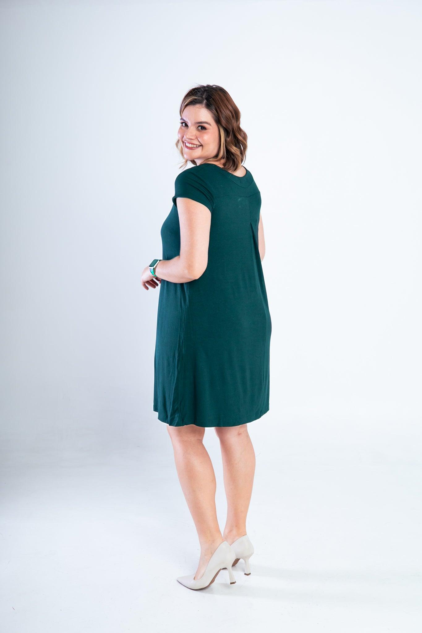 Vestido Laura - Evasê Decote V em Viscolycra - Bazar Online