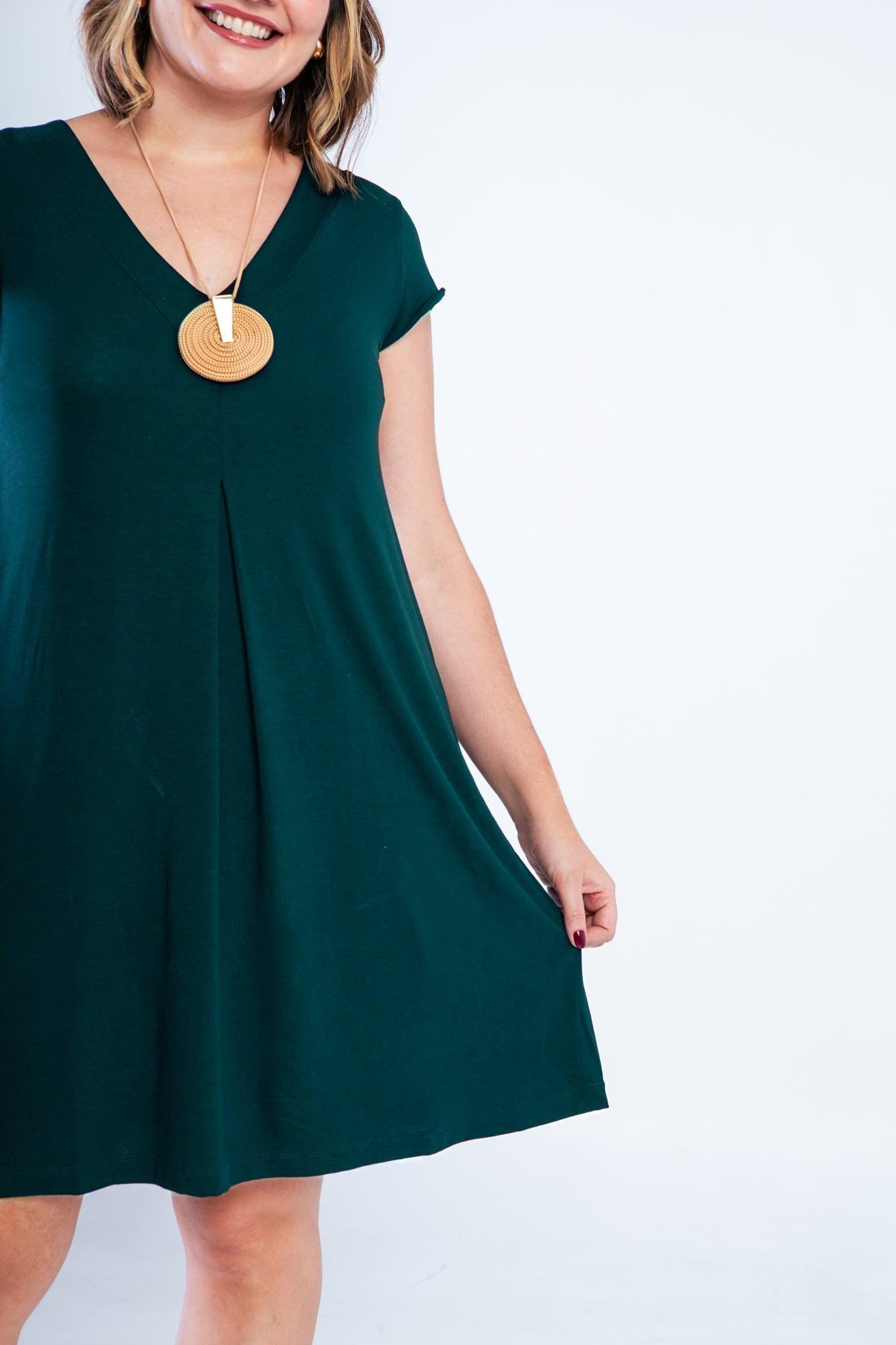 Vestido Laura - Evasê Decote V em Viscolycra - Bazar Online