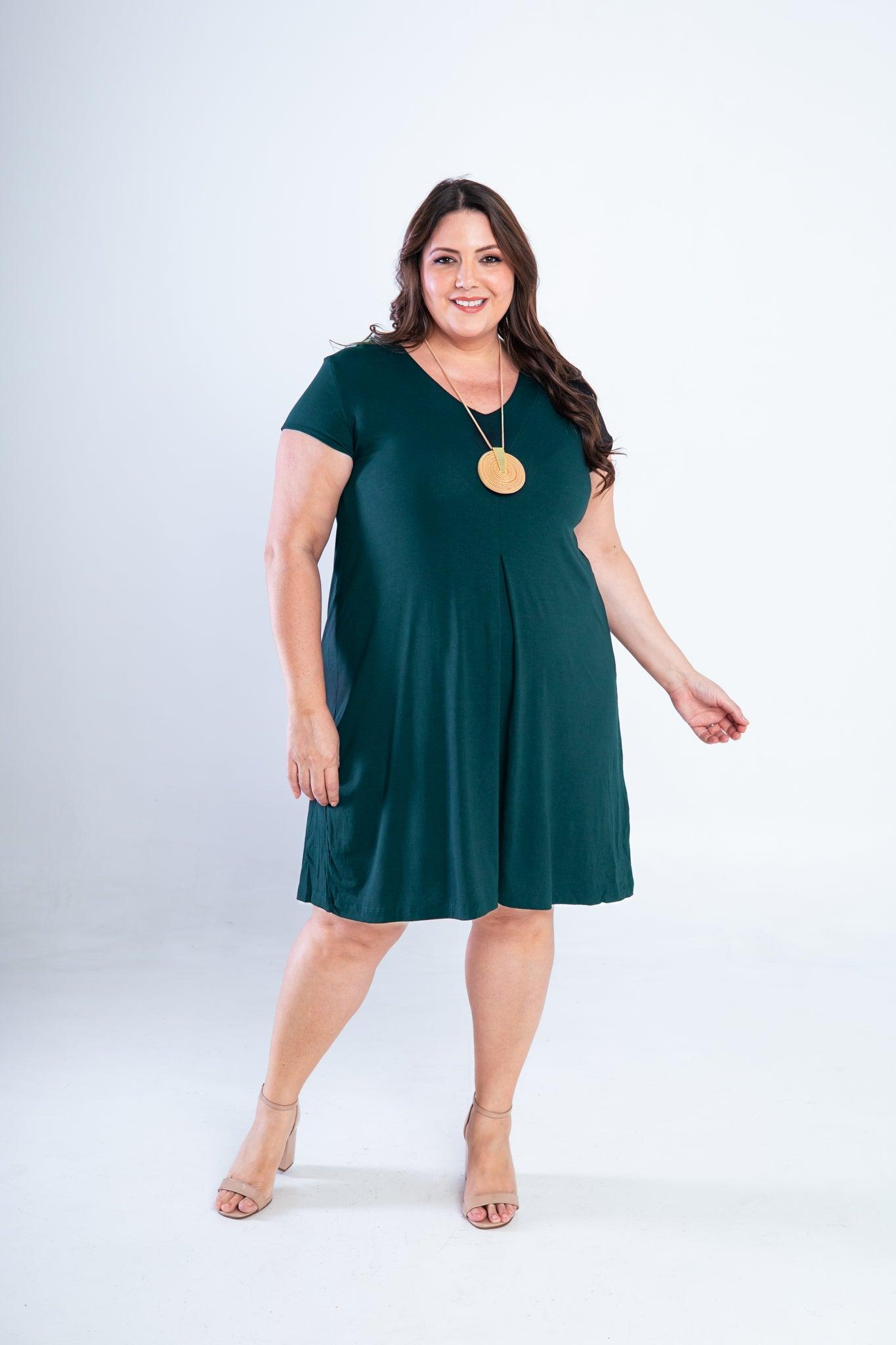 Vestido Laura - Evasê Decote V em Viscolycra - Bazar Online