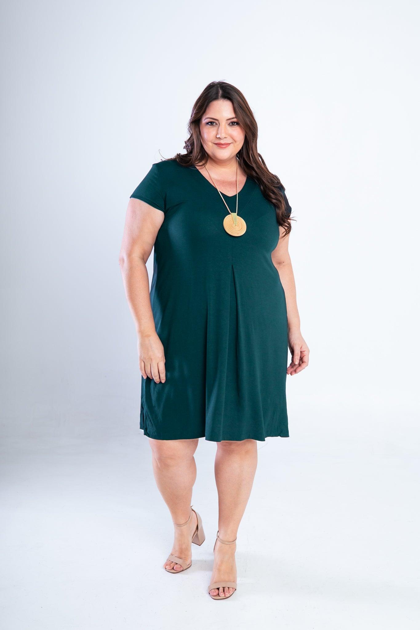 Vestido Laura - Evasê Decote V em Viscolycra - Bazar Online