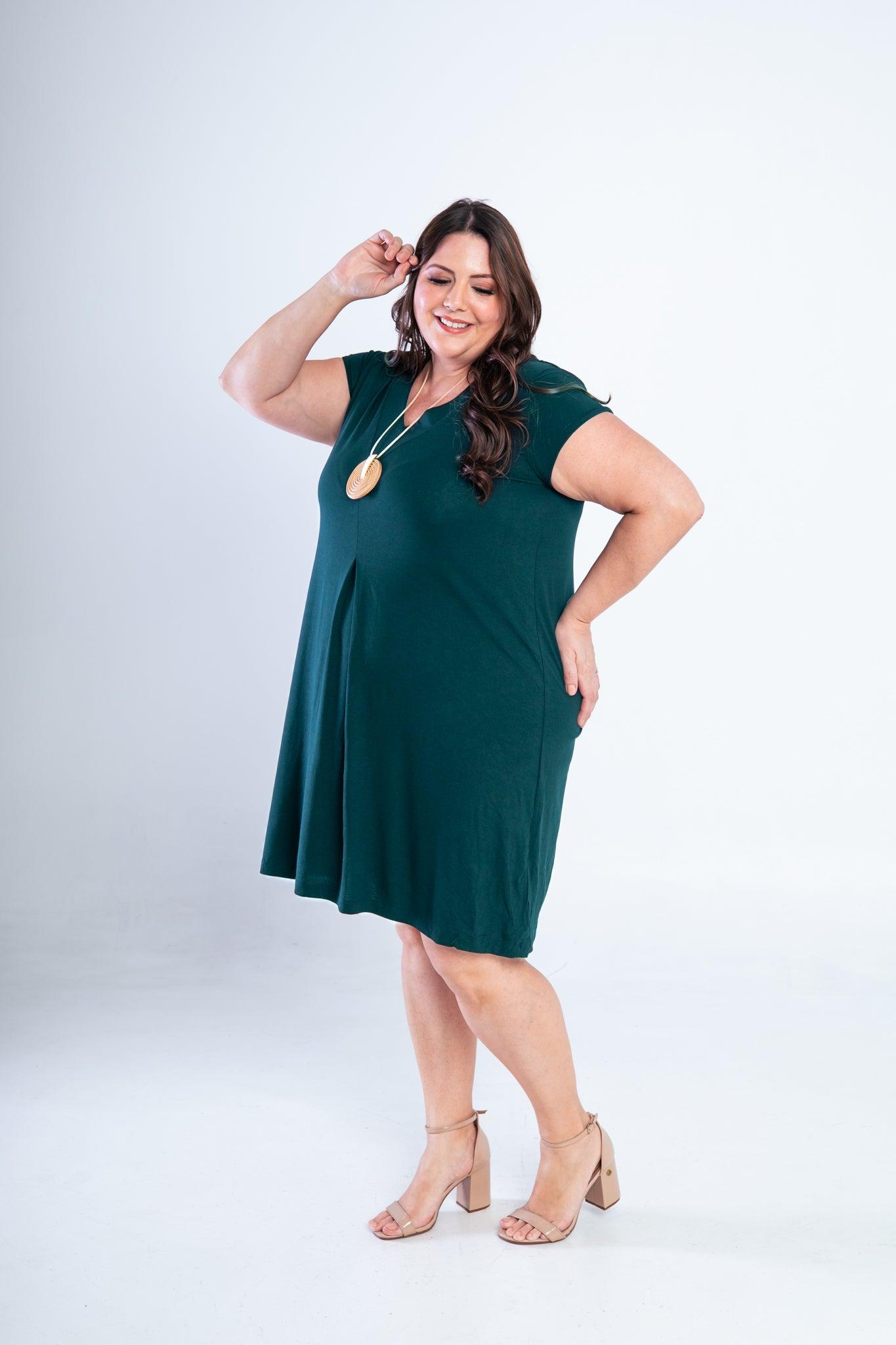 Vestido Laura - Evasê Decote V em Viscolycra - Bazar Online