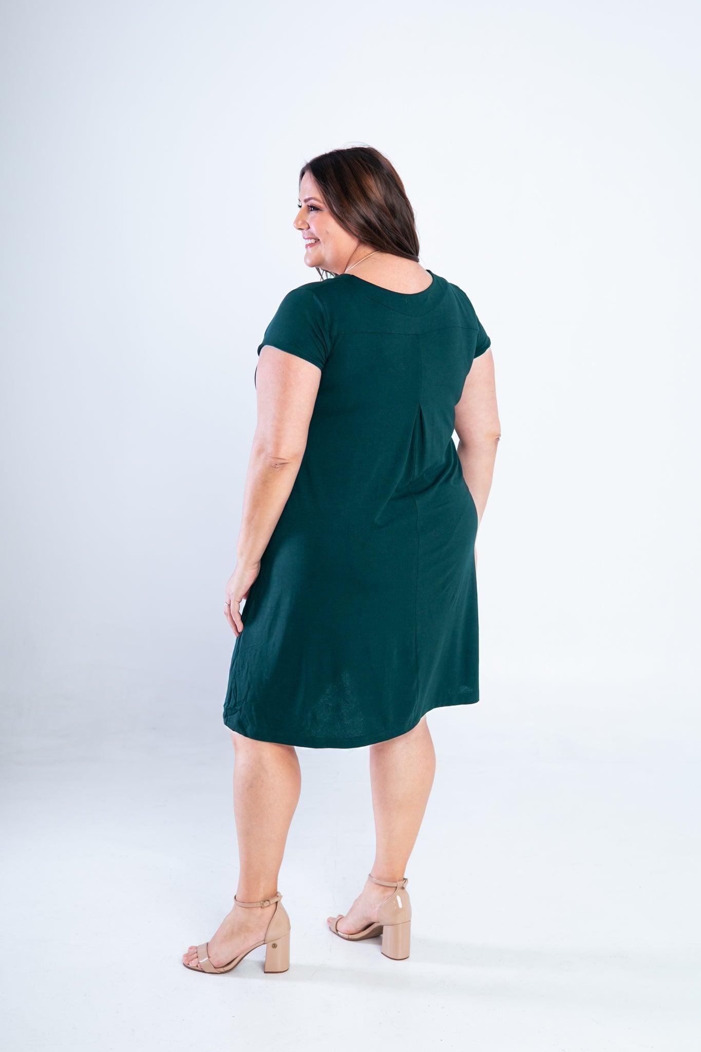 Vestido Laura - Evasê Decote V em Viscolycra - Bazar Online
