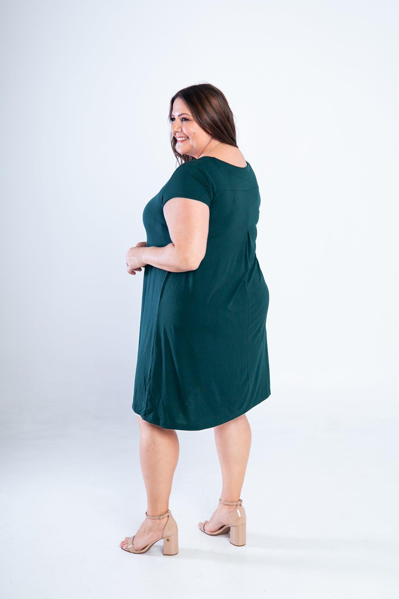 Vestido Laura - Evasê Decote V em Viscolycra - Bazar Online