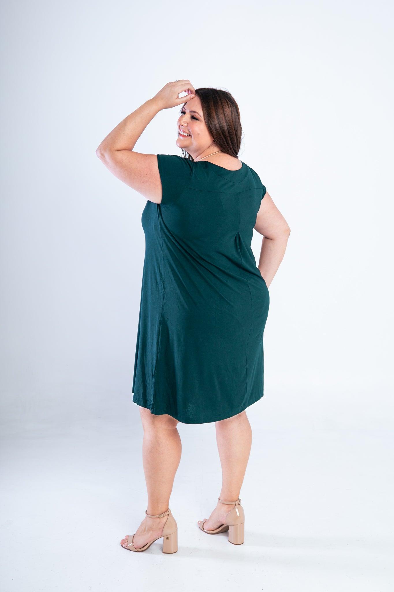 Vestido Laura - Evasê Decote V em Viscolycra - Bazar Online