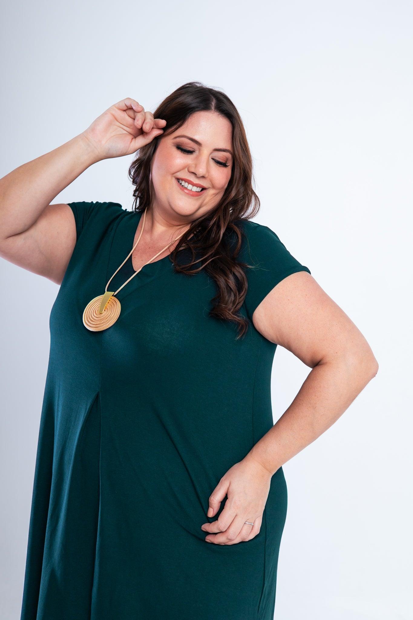 Vestido Laura - Evasê Decote V em Viscolycra - Bazar Online