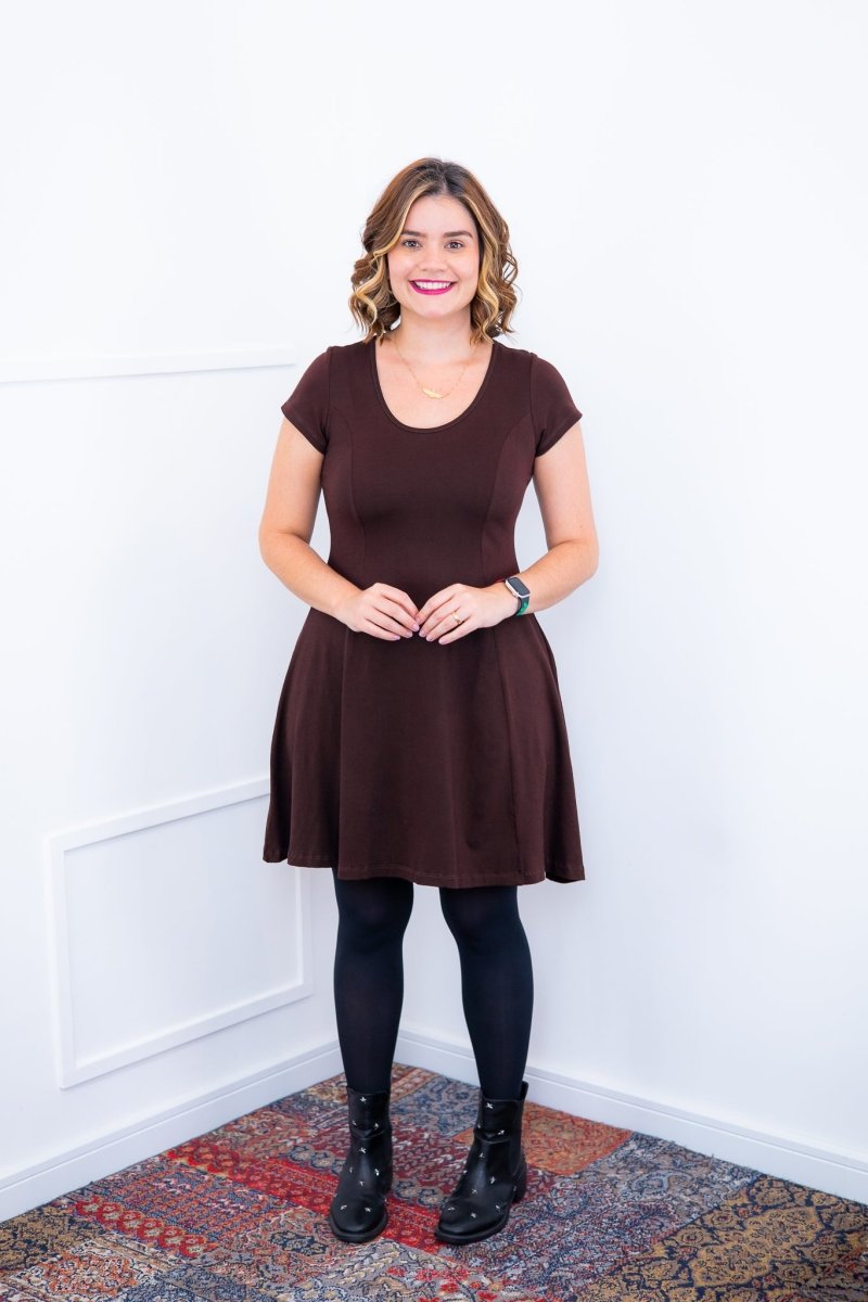 Vestido Melissa - Gola Redonda Acinturado em Viscolycra - Bazar Online